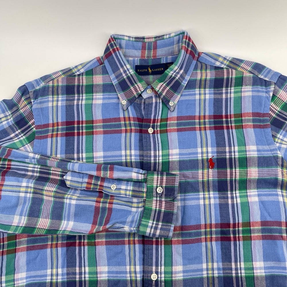 Ralph Lauren Polo Plaid Button Down Shirt Men's XL Blue Green Red